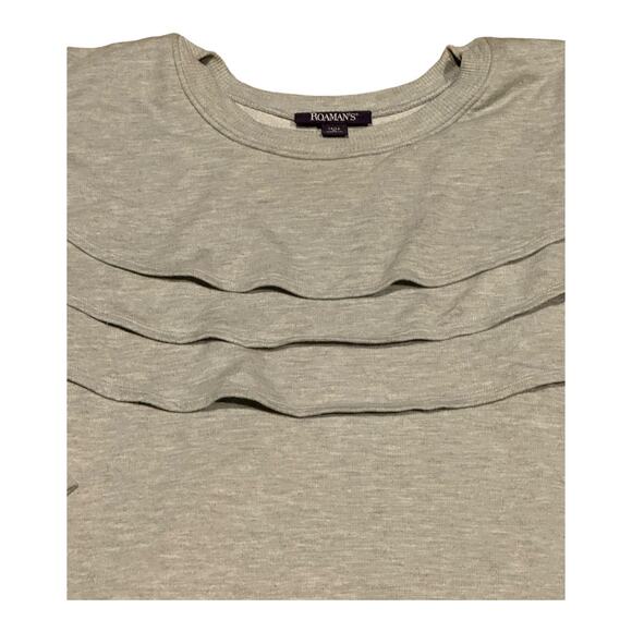 Roman’s Tiered Ruffle Sweatshirt bundle of two in gray and blue size 14/16 - Picture 7 of 11